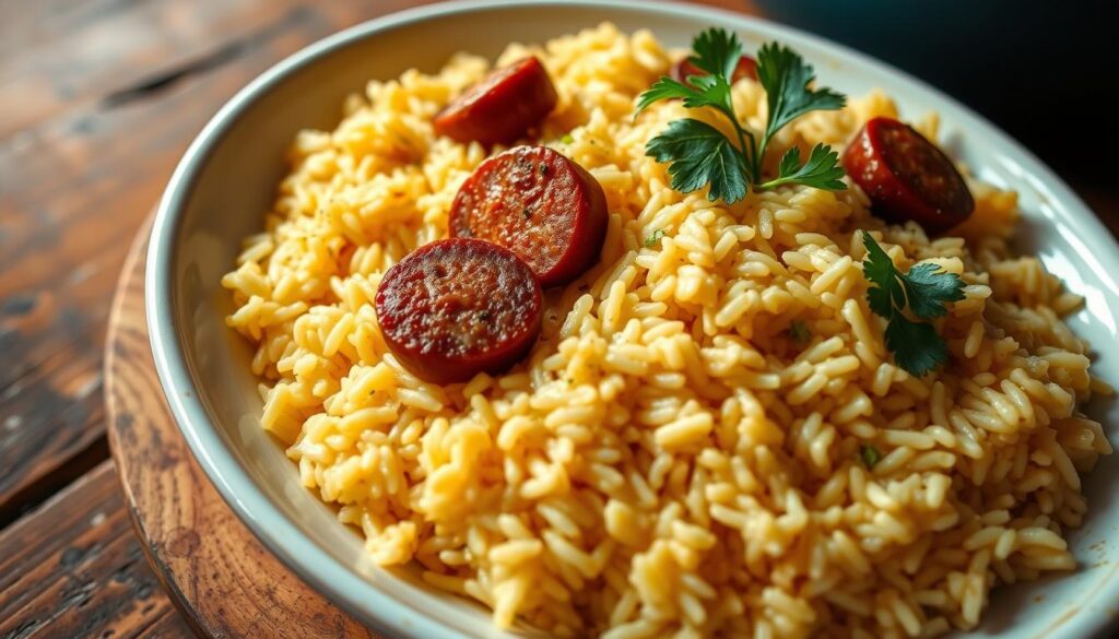 Arroz Cremoso com Linguiça