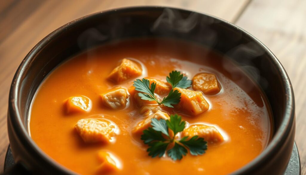 Receita de Sopa de cenoura com frango