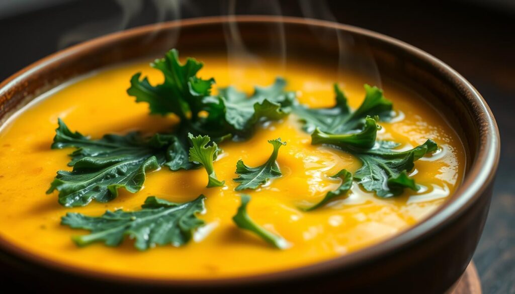 Sopa de Fubá com Couve