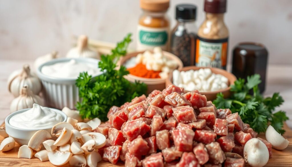 ingredientes para estrogonofe