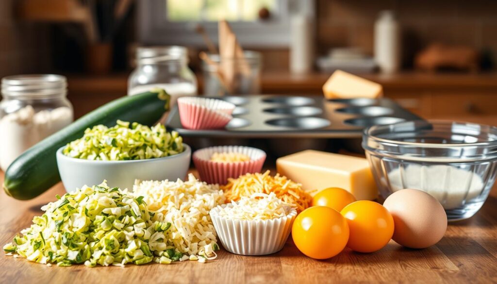 ingredientes para muffin de abobrinha