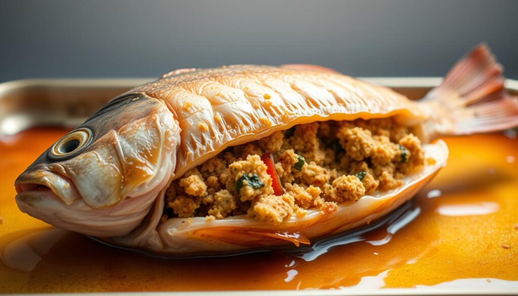 peixe recheado simples