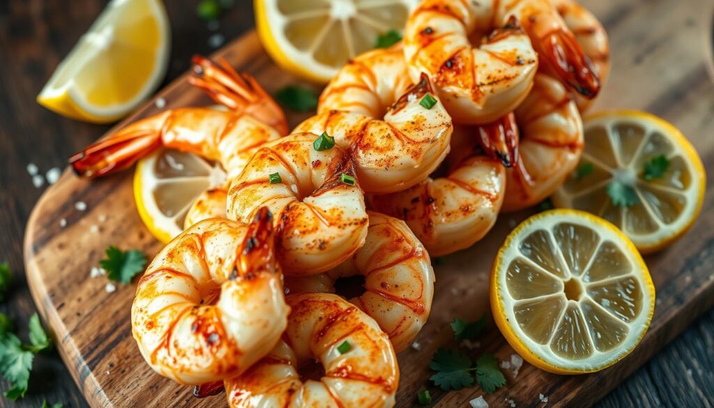 receita de espetinho de camarão