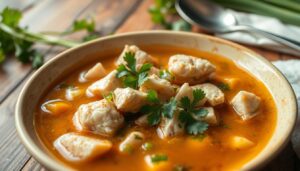 Receita de Caldo de mandioquinha com frango