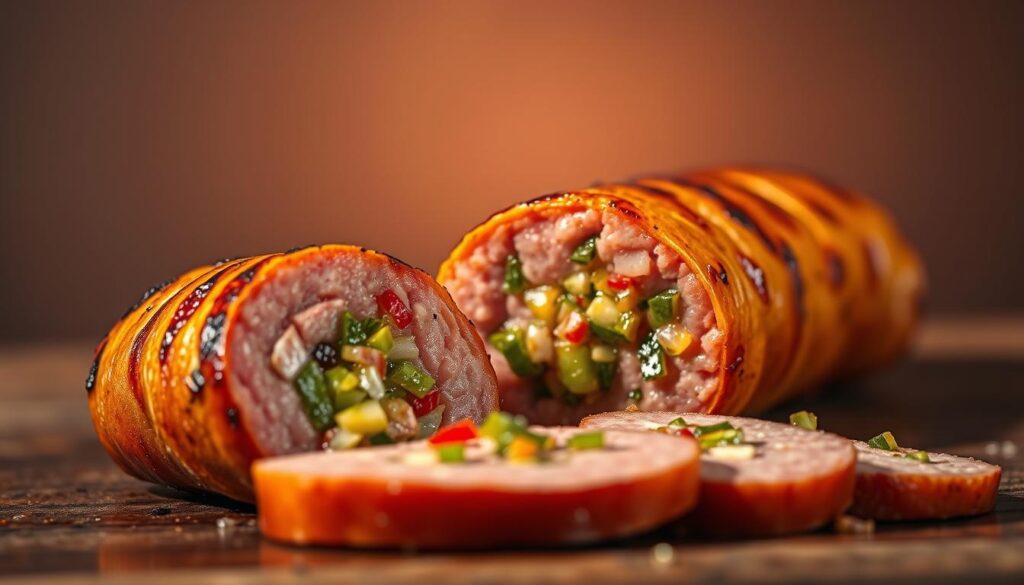 Receita de Linguiça recheada com vinagrete