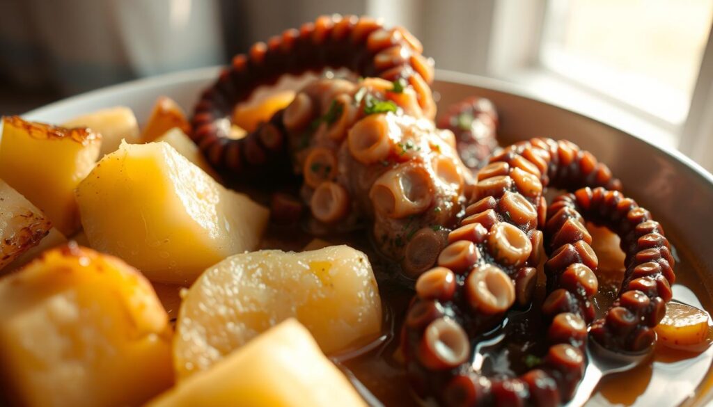 Receita de Polvo cozido com batatas