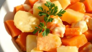 Receita de Salada de maionese simples com batata e cenoura
