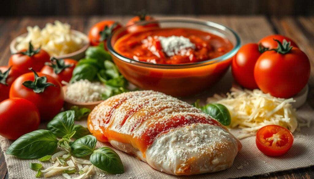 ingredientes para filé de frango à parmegiana