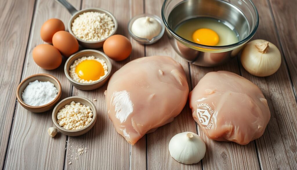 ingredientes para hambúrguer de frango caseiro