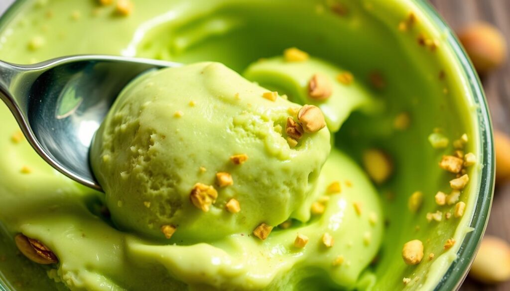 sorvete de pistache cremoso